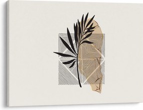 Tablou - Abstracție cu frunze tropicale N⁰1 (70x50 cm)
