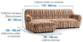 Huse bielastice OCEANO NOU cărămizii canapea cu otoman stânga (l. 170 - 300 cm)