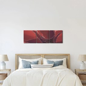 Tablou - Floare abstractă roșie N⁰2 (cu ceas) (90x30 cm)
