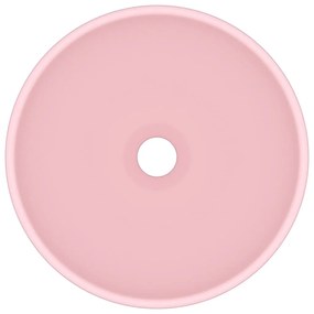 Chiuveta baie lux, roz mat, 32,5x14 cm, ceramica, rotund matte pink
