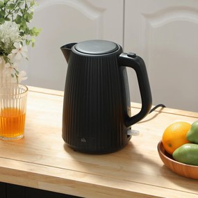 HOMCOM Fierbător Electric 1,7L 2200W cu Filtru Anticalcar Detașabil Oprire Automată Bază Rotativă 360° Negru | Aosom Romania