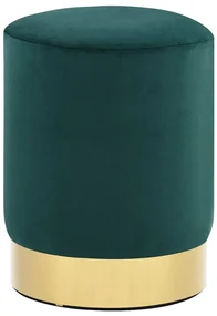 vidaXL Taburet, verde închis și auriu, catifea 28 x 36 cm