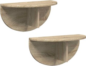 vidaXL Raft de perete Pe perete 2 pcs Stejar Sonoma 48 x 24 x 24 cm