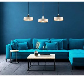 Lustră suspendată LATTE 3xE27/60W/230V bej/negru/auriu