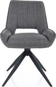 Scaun rotativ TELLO, gri/negru, stofa clasica/metal, 54x46x84 cm