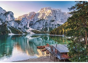 Orașe Lake Braies Italia Puzzle Compact de 1000 de piese Clementoni