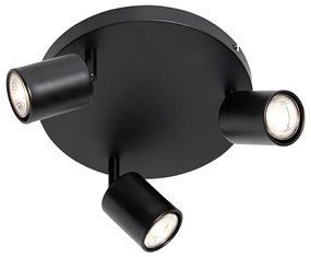 Plafoniera moderna neagra ajustabila rotunda cu 3 lumini - Java
