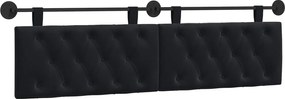 vidaXL Cap de pat suspendat Pe perete Negru 190 x 55 x 7 cm Catifea