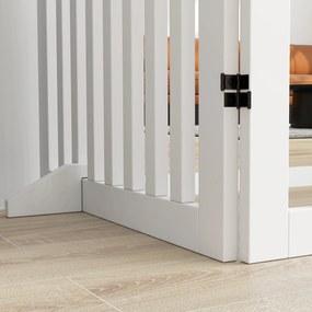 PawHut Grilaj pentru animale de companie, grilaj protecție scări, grilaj de protecție, 4 piese, pliabil, Alb | Aosom Romania