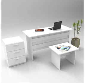 Set mobilier birou Libepi 3 (alb). 1094452