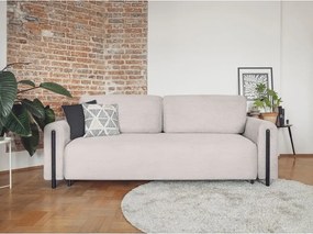 Canapea bej extensibilă/cu spațiu de depozitare cu tapițerie din catifea reiată 244 cm Arcadova – ELTAP