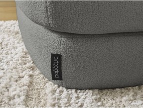 Colțar gri închis cu tapițerie din țesătură bouclé (cu colț pe partea stângă/cu șezlong) Leonore – Bobochic Paris