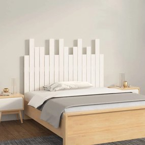 824774 vidaXL Tăblie de pat pentru perete, alb, 108x3x80 cm, lemn masiv pin