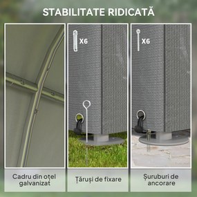 Outsunny Garaj pentru Motociclete în Aer Liber cu Intrare cu Fermoar, Cort Garaj pentru Biciclete, 120x179x165 cm, Gri | Aosom Romania