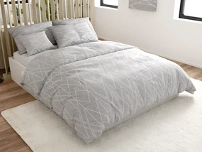 Lenjerie de pat din bumbac Renforce GRAY STRIPES gri Dimensiune lenjerie de pat: 70 x 90 cm | 140 x 200 cm