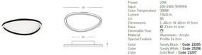 Plafoniera LED dimabila design slim Josie alba 40cm