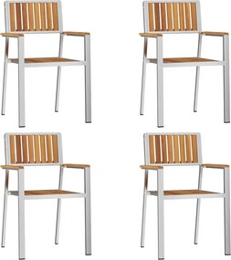vidaXL Scaun pentru Grădină 4 pcs Maro Lemn Solid de Acacia