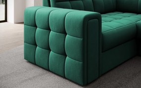 Coltar extensibil dreapta 5 locuri ELTAP, RT-35LU, Blewett, 299x198x82 cm, lemn/poliester, verde inchis