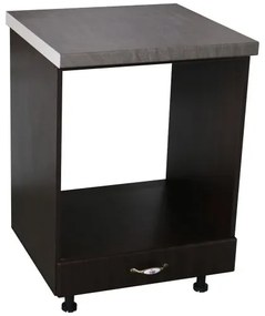 Corp pentru cuptor incorporabil cu sertar Zebra, Wenge/MDF Wenge, cu blat beton, 60 x 85 x 60 cm