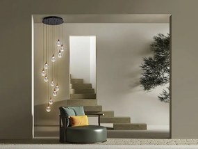 Lustra LED dimabila design modern Corina 12L negru/cupru