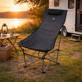 Cattara 13467 Scaun pliant de camping Merit Foldi, negru