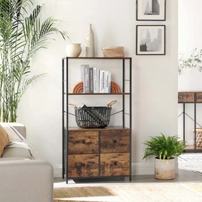 Dulap diverse, maro rustic / negru, MDF