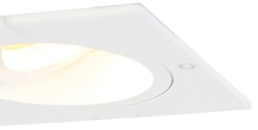 Set de 6 spoturi încastrate pătrate albe, rotative și înclinabile - Chuck