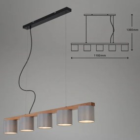 Briloner 4075-054 - Lustră suspendată pe cablu 5xE14/25W/230V