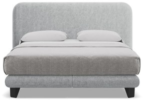 Pat boxspring gri deschis 140x200 cm Ilima – Makamii