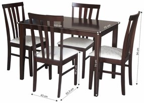Zondo Set masă scaune pentru sufragerie Lessie (wenge). 1015959