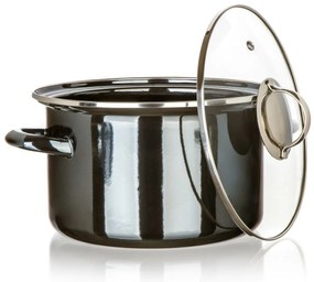 Banquet Oală emailată METALLIC Black 24 cm, 3,7 l,cu capac, 24 cm