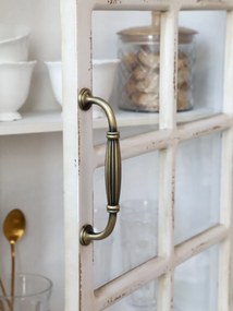 Vitrina de perete, din lemn masiv, cu aspect vintage