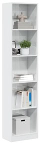 vidaXL Bibliotecă, alb extralucios, 40x24x176 cm, lemn prelucrat