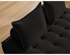 Canapea neagră cu tapițerie din țesătură bouclé 175 cm Elisa – Bobochic Paris