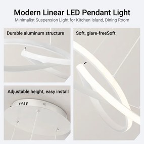 Brilagi - LED dimabil lustră suspendată pe cablu INFINITY LED/55W/230V 50x50 cm albă + telecomandă
