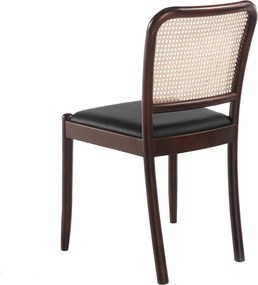 Scaun design LUX din lemn cu spatar de rattan Walnut AC 4094-WD1582