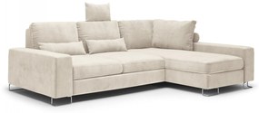 Coltar extensibil Opal, colt pe partea dreapta cu tapiterie din catifea, bej