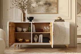 Comoda design vintage Golden Sunset 140cm alb