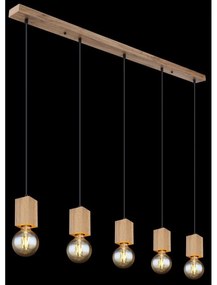 Lustra cu 5 pendule design industrial ERNA maro