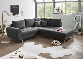 Coltar dreapta Alice, 3 locuri, 249 x 175 x 94 cm, PAL/lemn/poliester, antracit