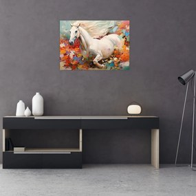 Tablou pe sticlă - Pictura unui cal (70x50 cm)