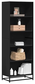 vidaXL Bibliotecă, negru, 60x35x170,5 cm, lemn prelucrat