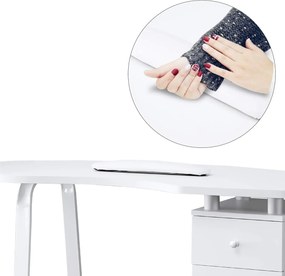 MANIA204 - Masuta manichiura, 118 cm, cu pernita, masa cosmetica - Alba