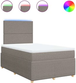 vidaXL Pat box spring cu saltea, taupe, 120x190 cm material textil