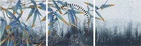 Tablou - Bambus pe perete (cu ceas) (90x30 cm)