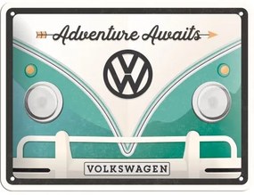 Placă metalică Volkswagen VW - Adventure Awaits, (20 x 15 cm)