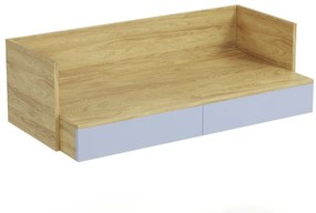 Birou modular Mobius S2 natur/albastru – H38