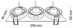 Corp incastrabil cu 3 spoturi directionabile Atom negru MY-DL024-2-03B