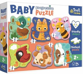 Baby puzzle Trefl Animale, 6în1 (2-6 bucăți)