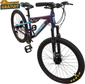 Bicicleta Caraiman, roti 24 sau 26 inch, cu dubla suspensie, frane pe disc, cameleon